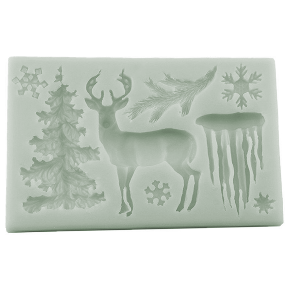 Christmas Deer Silicone Snowflake Ice Mold - bakeware bake house kitchenware bakers supplies baking