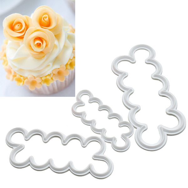 Cake Gumpaster Easiest Rose Cutter 3Pcs Set - bakeware bake house kitchenware bakers supplies baking
