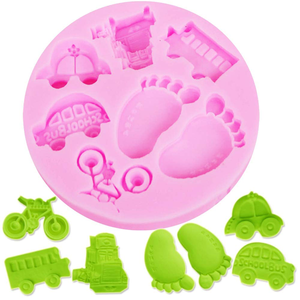 Silicone Fondant Mold Bus Bike Train Feet - bakeware bake house kitchenware bakers supplies baking