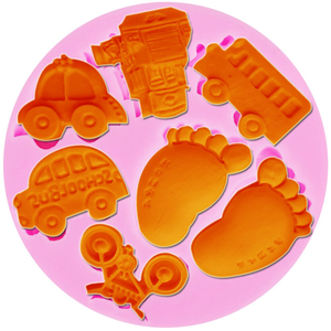 Silicone Fondant Mold Bus Bike Train Feet - bakeware bake house kitchenware bakers supplies baking