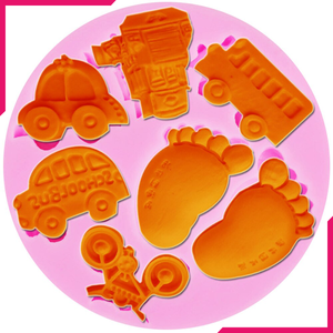 Silicone Fondant Mold Bus Bike Train Feet - bakeware bake house kitchenware bakers supplies baking