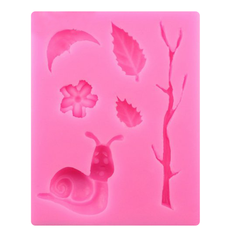 Snail Flower Leaf Silicone Mold - bakeware bake house kitchenware bakers supplies baking