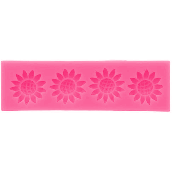 Silicone Fondant Mold Sunflower 4 Cavity - bakeware bake house kitchenware bakers supplies baking