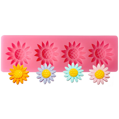 Silicone Fondant Mold Sunflower 4 Cavity - bakeware bake house kitchenware bakers supplies baking