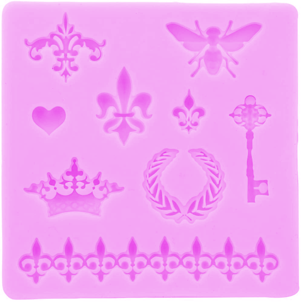 Silicone Mold Bee Crown Key Heart - bakeware bake house kitchenware bakers supplies baking