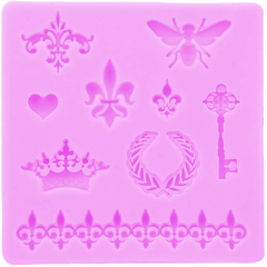 Silicone Mold Bee Crown Key Heart - bakeware bake house kitchenware bakers supplies baking