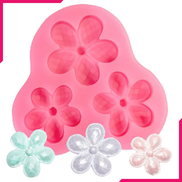 Silicone Flower Mold 3 Cavity - bakeware bake house kitchenware bakers supplies baking