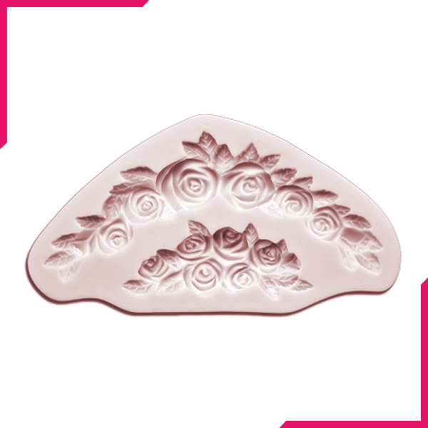 Silicone Fondant Mold Rose Border - bakeware bake house kitchenware bakers supplies baking