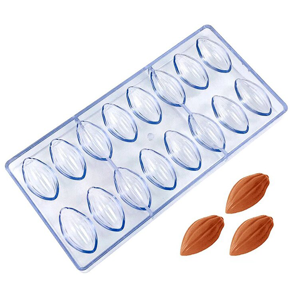 Acrylic Chocolate Mold Cocoa Bean Shaped - bakeware bake house kitchenware bakers supplies baking