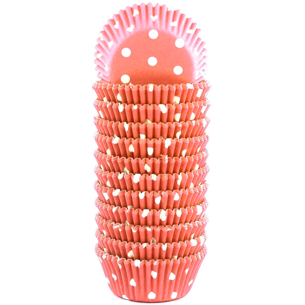 Peach Color Dot Mini Cupcake Liners 200pcs - bakeware bake house kitchenware bakers supplies baking