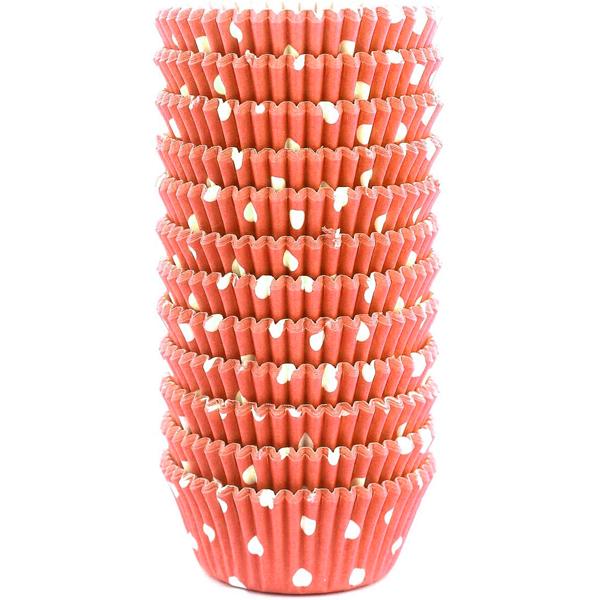 Peach Color Dot Mini Cupcake Liners 200pcs - bakeware bake house kitchenware bakers supplies baking