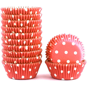 Peach Color Dot Mini Cupcake Liners 200pcs - bakeware bake house kitchenware bakers supplies baking