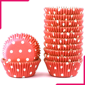 Peach Color Dot Mini Cupcake Liners 200pcs - bakeware bake house kitchenware bakers supplies baking