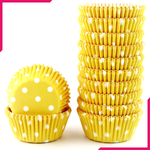Yellow Dot Mini Cupcake Liners 200pcs - bakeware bake house kitchenware bakers supplies baking