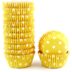 Yellow Dot Mini Cupcake Liners 200pcs - bakeware bake house kitchenware bakers supplies baking