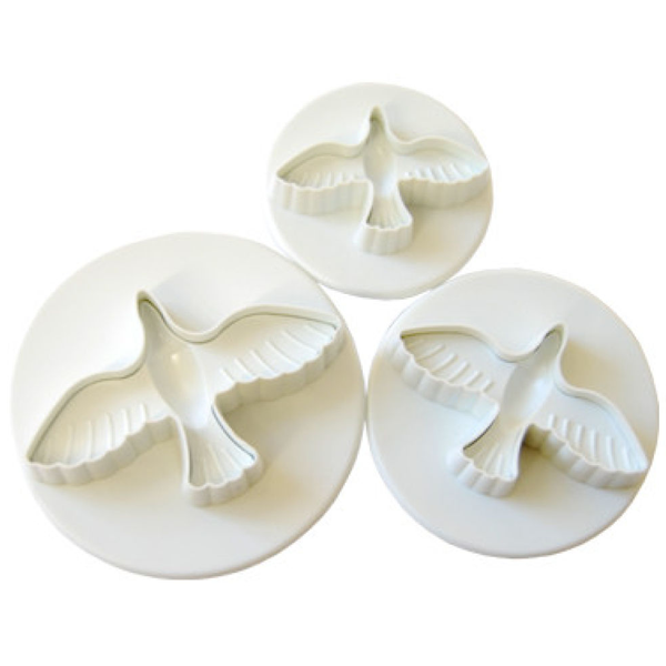 Plunger Cutter Dove 3Pcs Set - bakeware bake house kitchenware bakers supplies baking