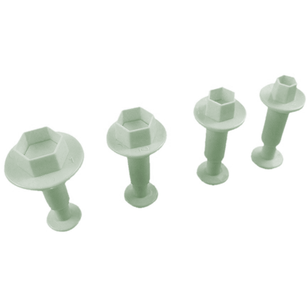 Plunger Cutter Hexagon 4Pcs - bakeware bake house kitchenware bakers supplies baking