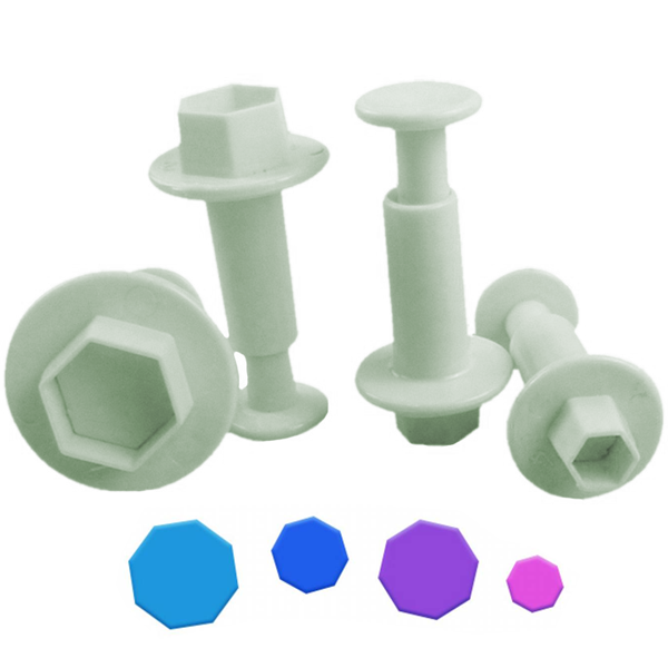 Plunger Cutter Hexagon 4Pcs - bakeware bake house kitchenware bakers supplies baking