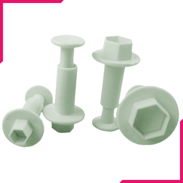 Plunger Cutter Hexagon 4Pcs - bakeware bake house kitchenware bakers supplies baking