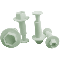 Plunger Cutter Hexagon 4Pcs - bakeware bake house kitchenware bakers supplies baking