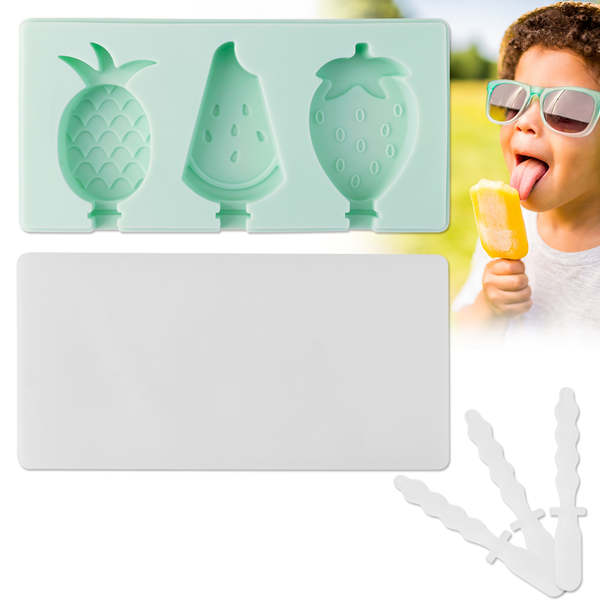 Popsicle Mold Silicone 3 Cavity Fruit Theme - bakeware bake house kitchenware bakers supplies baking