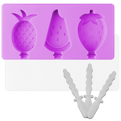 Popsicle Mold Silicone 3 Cavity Fruit Theme - bakeware bake house kitchenware bakers supplies baking