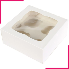 White Cupcake Box - 4 Cavity - bakeware bake house kitchenware bakers supplies baking