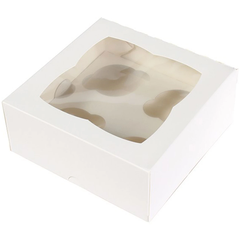 White Cupcake Box - 4 Cavity - bakeware bake house kitchenware bakers supplies baking