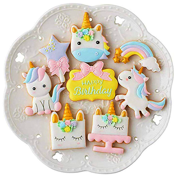 Plastic Unicorn Cookie Cutter Set - bakeware bake house kitchenware bakers supplies baking