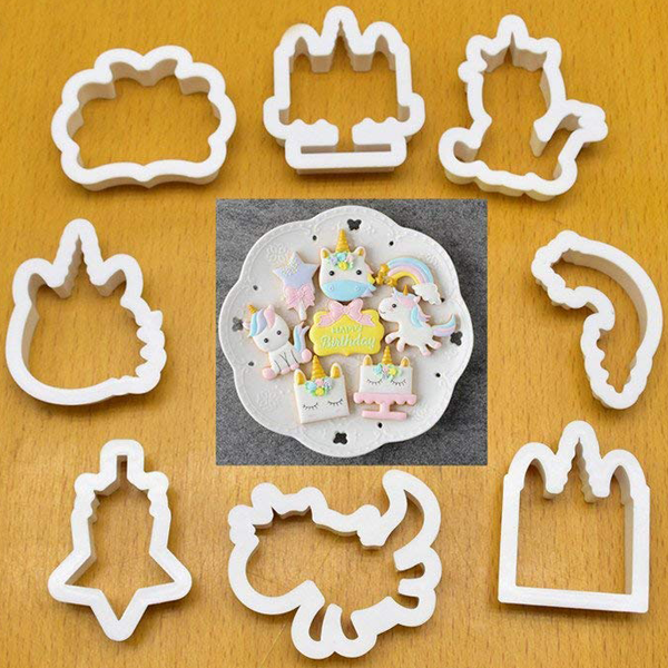 Plastic Unicorn Cookie Cutter Set - bakeware bake house kitchenware bakers supplies baking