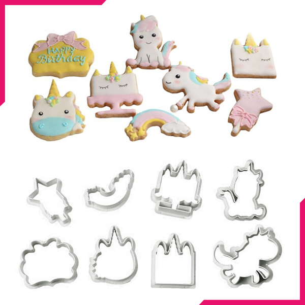 Plastic Unicorn Cookie Cutter Set - bakeware bake house kitchenware bakers supplies baking