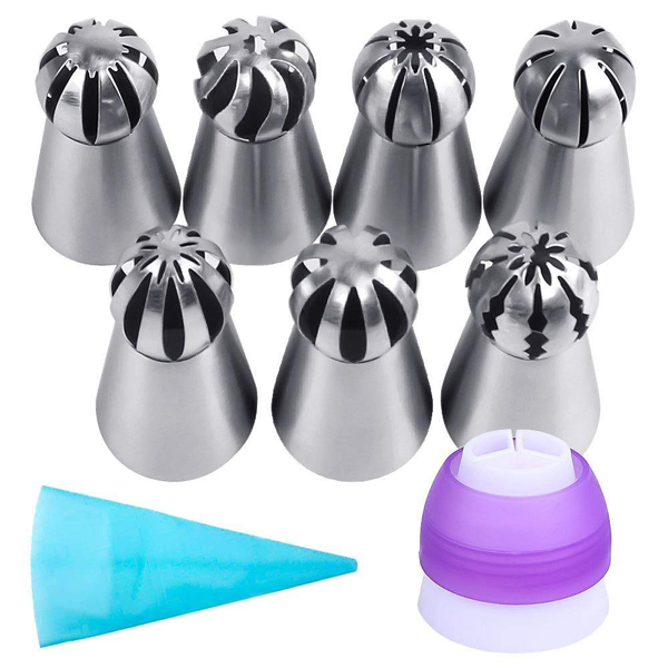 Stainless Steel Spherical Mouth Icing Tip Set - bakeware bake house kitchenware bakers supplies baking