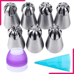 Stainless Steel Spherical Mouth Icing Tip Set - bakeware bake house kitchenware bakers supplies baking