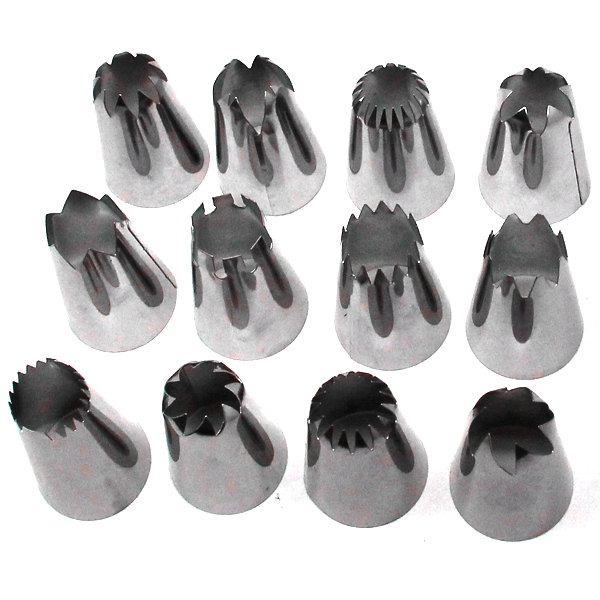 Extra Large Nozzle/Tip Set 12 Pcs - bakeware bake house kitchenware bakers supplies baking