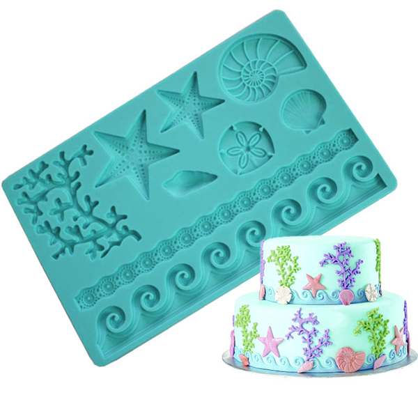 Sea Life Fondant Gum Paste Silicone Mold - bakeware bake house kitchenware bakers supplies baking