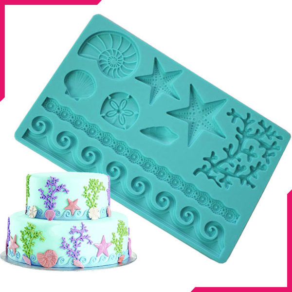 Sea Life Fondant Gum Paste Silicone Mold - bakeware bake house kitchenware bakers supplies baking