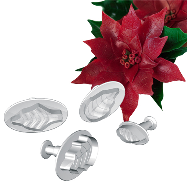 Poinsettia Plunger Cutter Set - bakeware bake house kitchenware bakers supplies baking
