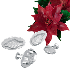 Poinsettia Plunger Cutter Set - bakeware bake house kitchenware bakers supplies baking