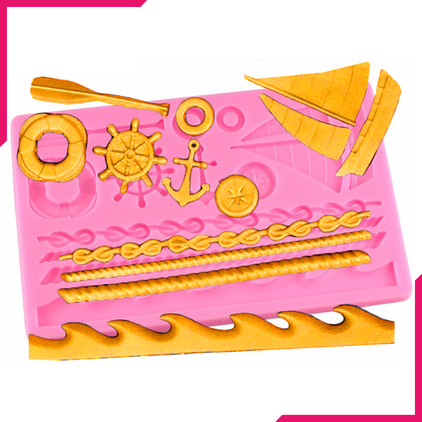 Nautical Fondant Gum Paste Silicone Mold - bakeware bake house kitchenware bakers supplies baking