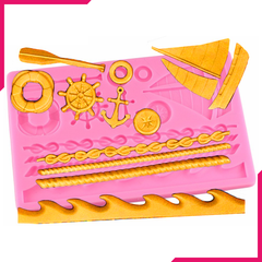 Nautical Fondant Gum Paste Silicone Mold - bakeware bake house kitchenware bakers supplies baking