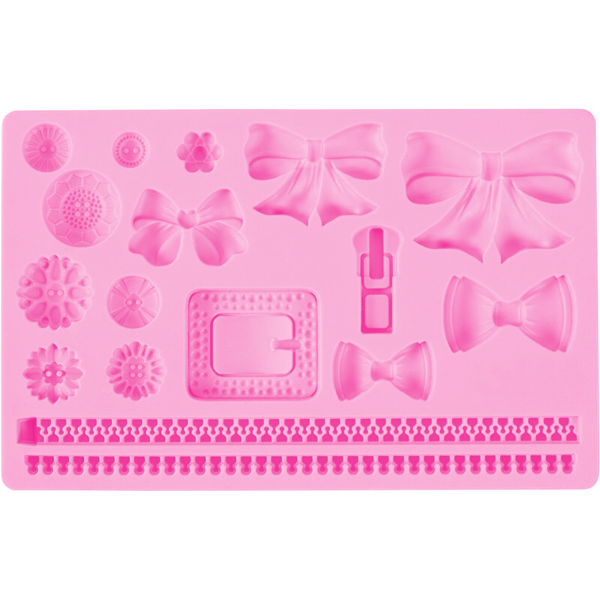 Silicone Fondant Gumpaste Mold, Bows & Buttons - bakeware bake house kitchenware bakers supplies baking