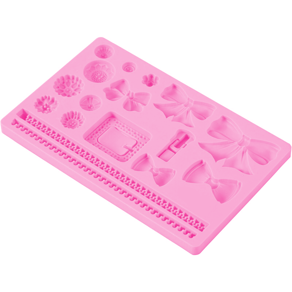 Silicone Fondant Gumpaste Mold, Bows & Buttons - bakeware bake house kitchenware bakers supplies baking