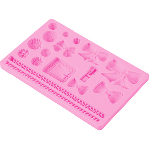 Silicone Fondant Gumpaste Mold, Bows & Buttons - bakeware bake house kitchenware bakers supplies baking