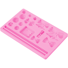 Silicone Fondant Gumpaste Mold, Bows & Buttons - bakeware bake house kitchenware bakers supplies baking