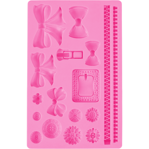 Silicone Fondant Gumpaste Mold, Bows & Buttons - bakeware bake house kitchenware bakers supplies baking