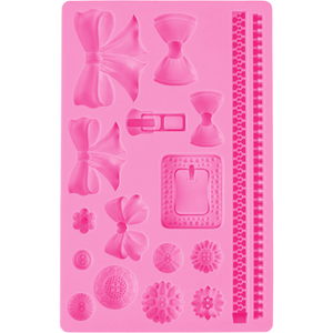 Silicone Fondant Gumpaste Mold, Bows & Buttons - bakeware bake house kitchenware bakers supplies baking