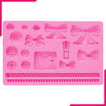 Silicone Fondant Gumpaste Mold, Bows & Buttons - bakeware bake house kitchenware bakers supplies baking