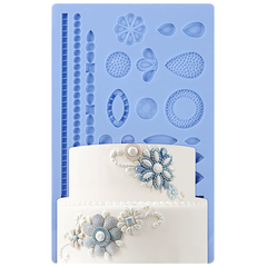 Wedding Jewelry Fondant Gum Paste Silicone Mold - bakeware bake house kitchenware bakers supplies baking