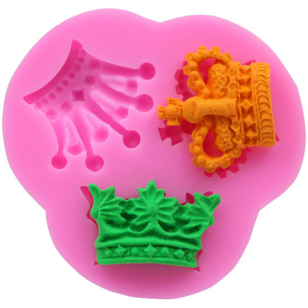 3D Crown Silicone Mold 3 Cavity - bakeware bake house kitchenware bakers supplies baking