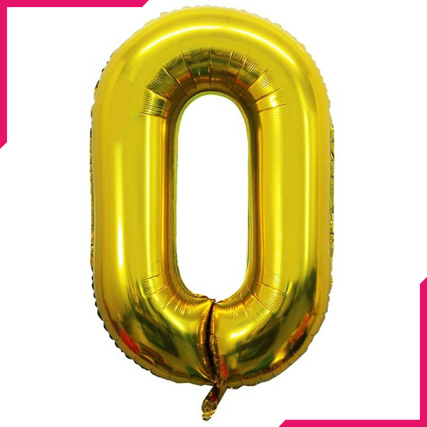 Golden Foil Balloon Number 0 - bakeware bake house kitchenware bakers supplies baking